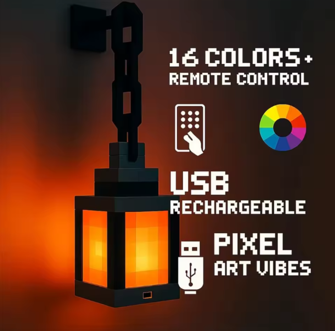 Lámpara RGB recargable con estilo Pixel Art – LumiCraft Soul Light