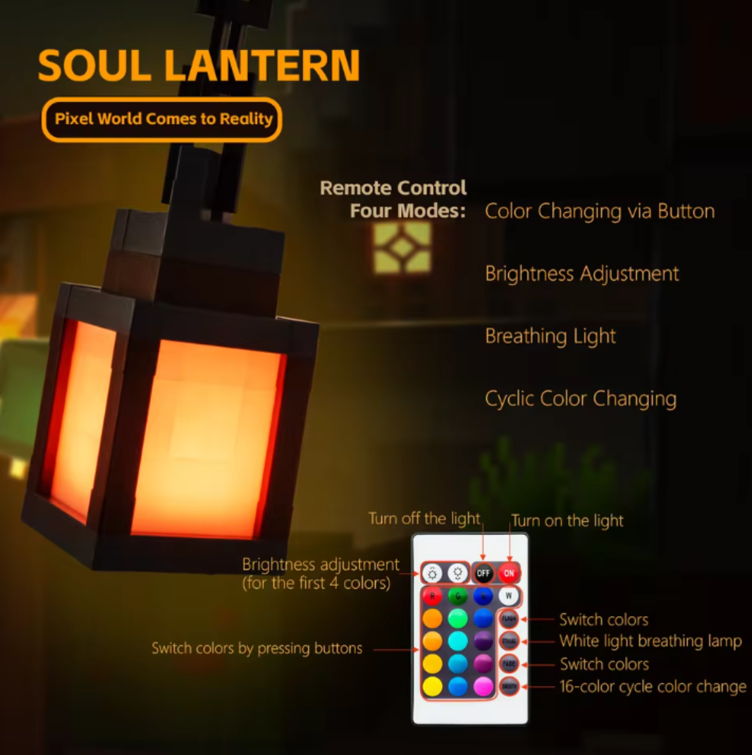 Lámpara RGB recargable con estilo Pixel Art – LumiCraft Soul Light
